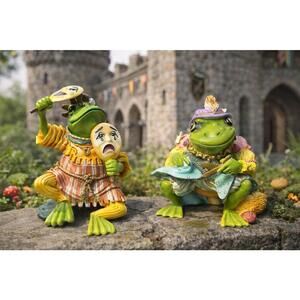 Hamilton Collection 1990s Camelot Frogs Resin Figurines Sculptures Actor Tailor